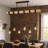 Lampa sufitowa wisząca żyrandol oprawa LED 6xE27 LOFT drewniana nad blat-5904703010234