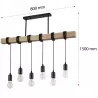 Lampa sufitowa wisząca żyrandol oprawa LED 6xE27 LOFT drewniana nad blat-5904703010234