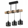 Lampa sufitowa wisząca żyrandol LED 3x E27 oprawa LOFT DREWNO drewniana dąb-5904703010999