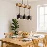 Lampa sufitowa wisząca żyrandol LED 3x E27 oprawa LOFT DREWNO drewniana dąb-5904703010999