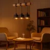 Lampa sufitowa wisząca żyrandol LED 3x E27 oprawa LOFT DREWNO drewniana dąb-5904703010999