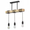 Lampa sufitowa wisząca żyrandol LED 3x E27 oprawa LOFT drewniana dąb-5903002038475