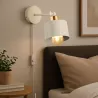 Kinkiet ścienny lampa wewnętrzna ścienna E27 LED biały złoty włącznik-5903002038505