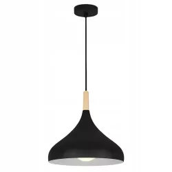 Lampa Wisząca Sufitowa E27 Żyrandol LOFT NOWOCZESNA czarna drewniana-5904703015222