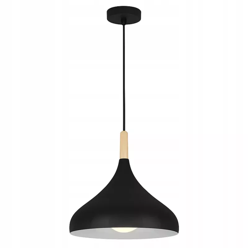 Lampa Wisząca Sufitowa E27 Żyrandol LOFT NOWOCZESNA czarna drewniana-5904703015222