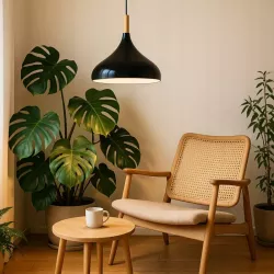 Lampa Wisząca Sufitowa E27 Żyrandol LOFT NOWOCZESNA czarna drewniana-5904703015222