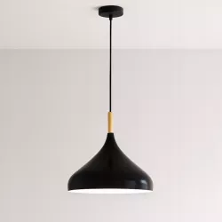 Lampa Wisząca Sufitowa E27 Żyrandol LOFT NOWOCZESNA czarna drewniana-5904703015222