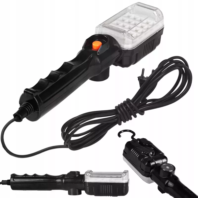LAMPA WARSZTATOWA 230V 12W Z PRZEWODEM HAK / MAGNES NA KABLU 5M LATARKA-5904703009603