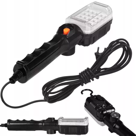 LAMPA WARSZTATOWA 230V 12W Z PRZEWODEM HAK / MAGNES NA KABLU 5M LATARKA-5904703009603