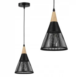 Lampa sufitowa wisząca żyrandol LED E27 oprawa LOFT DREWNO-5904703015246