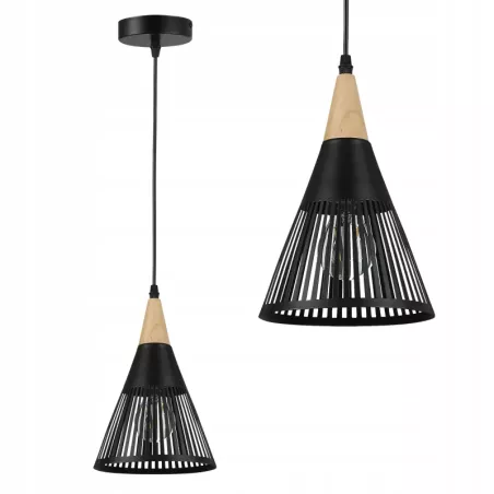 Lampa sufitowa wisząca żyrandol LED E27 oprawa LOFT DREWNO-5904703015246