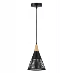 Lampa sufitowa wisząca żyrandol LED E27 oprawa LOFT DREWNO-5904703015246