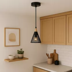 Lampa sufitowa wisząca żyrandol LED E27 oprawa LOFT DREWNO-5904703015246