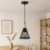 Lampa sufitowa wisząca żyrandol LED E27 oprawa LOFT DREWNO-5904703015246