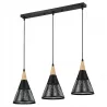 Lampa sufitowa wisząca żyrandol LED 3x E27 oprawa LOFT Drewniana-5904703015253