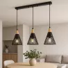 Lampa sufitowa wisząca żyrandol LED 3x E27 oprawa LOFT Drewniana-5904703015253