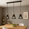 Lampa sufitowa wisząca żyrandol LED 3x E27 oprawa LOFT Drewniana-5904703015253