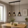 Lampa sufitowa wisząca żyrandol LED 3x E27 oprawa LOFT Drewniana-5904703015253