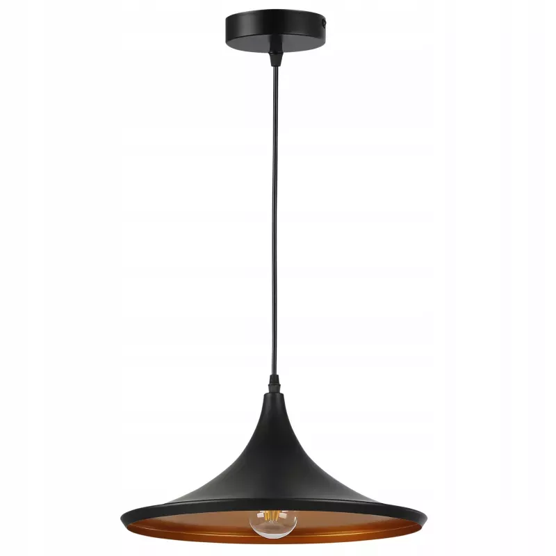 LAMPA WISZĄCA SUFITOWA E27 ŻYRANDOL LOFT NOWOCZESNA STOŻEK czarna-5904703015277