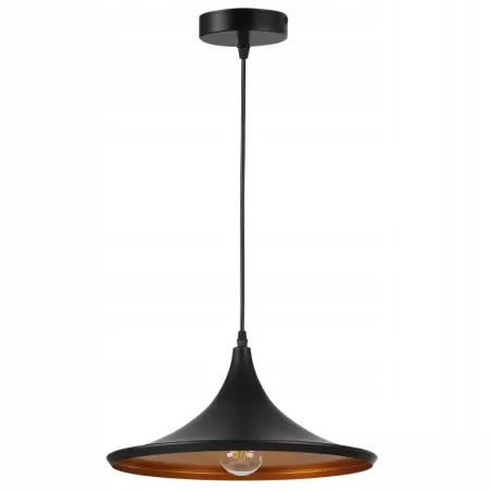 LAMPA WISZĄCA SUFITOWA E27 ŻYRANDOL LOFT NOWOCZESNA STOŻEK czarna-5904703015277