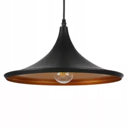 LAMPA WISZĄCA SUFITOWA E27 ŻYRANDOL LOFT NOWOCZESNA STOŻEK czarna-5904703015277