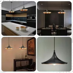 LAMPA WISZĄCA SUFITOWA E27 ŻYRANDOL LOFT NOWOCZESNA STOŻEK czarna-5904703015277