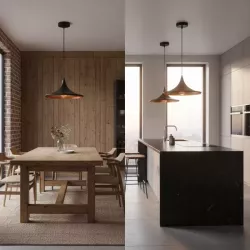 LAMPA WISZĄCA SUFITOWA E27 ŻYRANDOL LOFT NOWOCZESNA STOŻEK czarna-5904703015277