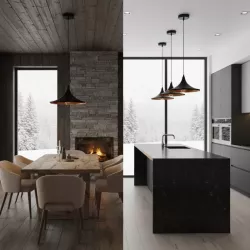 LAMPA WISZĄCA SUFITOWA E27 ŻYRANDOL LOFT NOWOCZESNA STOŻEK czarna-5904703015277