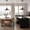 LAMPA WISZĄCA SUFITOWA E27 ŻYRANDOL LOFT NOWOCZESNA STOŻEK czarna-5904703015277