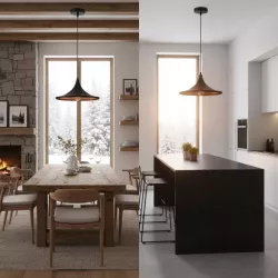 LAMPA WISZĄCA SUFITOWA E27 ŻYRANDOL LOFT NOWOCZESNA STOŻEK czarna-5904703015277