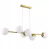 Lampa sufitowa wisząca żyrandol 6xE27 szklana kula LOFT 90cm złoty biały-5904703015314