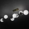 Lampa sufitowa wisząca żyrandol szklana kula 8xE27 LOFT 120cm złota biała-5904703015338