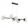 Lampa sufitowa wisząca szklana kula 6xE27 ŻYRANDOL LOFT 90cm czarny biały-5904703015307