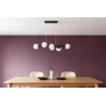 Lampa sufitowa wisząca szklana kula 6xE27 ŻYRANDOL LOFT 90cm czarny biały-5904703015307