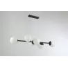 Lampa sufitowa wisząca szklana kula 6xE27 ŻYRANDOL LOFT 90cm czarny biały-5904703015307
