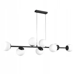 LAMPA SUFITOWA wisząca żyrandol 8xE27 SZKLANA LOFT kule 120cm czarny-5904703015321
