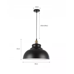 LAMPA WISZĄCA SUFITOWA E27 ŻYRANDOL LOFT NOWOCZESNA CZARNY+MIEDŹ-5904703016359