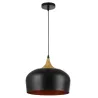 LAMPA WISZĄCA SUFITOWA E27 ŻYRANDOL LOFT NOWOCZESNA CZARNA+ZŁOTA drewno-5904703016380