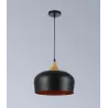 LAMPA WISZĄCA SUFITOWA E27 ŻYRANDOL LOFT NOWOCZESNA CZARNA+ZŁOTA drewno-5904703016380