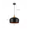 LAMPA WISZĄCA SUFITOWA E27 ŻYRANDOL LOFT NOWOCZESNA CZARNA+ZŁOTA drewno-5904703016380
