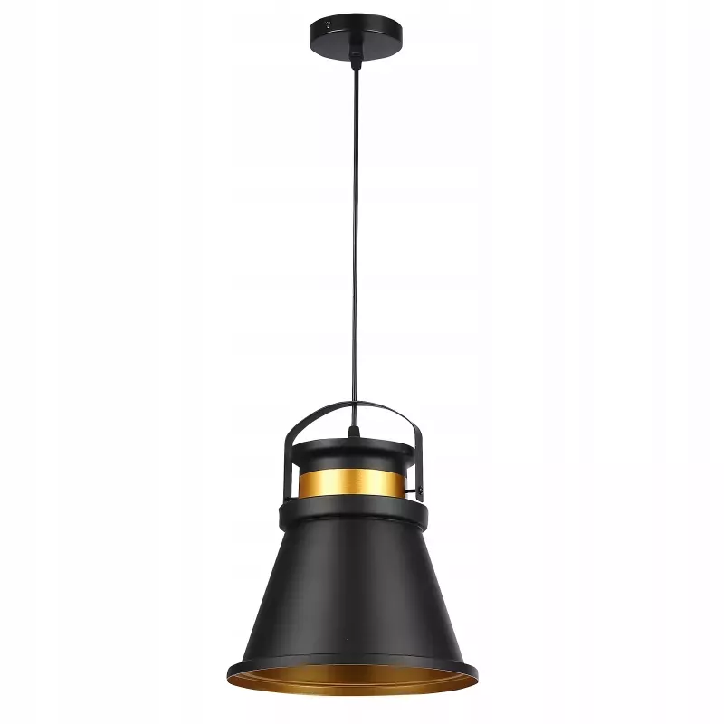 LAMPA WISZĄCA SUFITOWA E27 ŻYRANDOL LOFT NOWOCZESNA CZARNY złoty-5904703016564