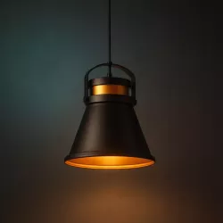 LAMPA WISZĄCA SUFITOWA E27 ŻYRANDOL LOFT NOWOCZESNA CZARNY złoty-5904703016564