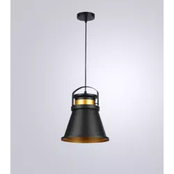 LAMPA WISZĄCA SUFITOWA E27 ŻYRANDOL LOFT NOWOCZESNA CZARNY złoty-5904703016564