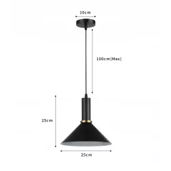 LAMPA WISZĄCA SUFITOWA E27 ŻYRANDOL LOFT NOWOCZESNA CZARNA-5904703016403