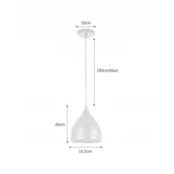 LAMPA WISZĄCA SUFITOWA E27 ŻYRANDOL LOFT NOWOCZESNA biała 120cm-5904703016410