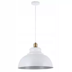 LAMPA WISZĄCA SUFITOWA E27 ŻYRANDOL LOFT NOWOCZESNA BIAŁA+MIEDŹ-5904703016434