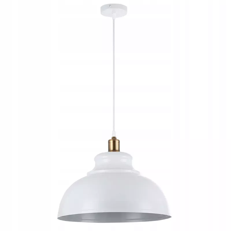 LAMPA WISZĄCA SUFITOWA E27 ŻYRANDOL LOFT NOWOCZESNA BIAŁA+MIEDŹ-5904703016434