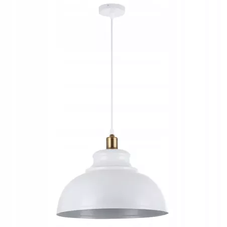 LAMPA WISZĄCA SUFITOWA E27 ŻYRANDOL LOFT NOWOCZESNA BIAŁA+MIEDŹ-5904703016434