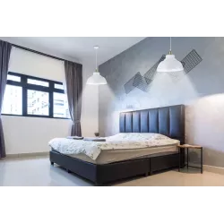 LAMPA WISZĄCA SUFITOWA E27 ŻYRANDOL LOFT NOWOCZESNA BIAŁA+MIEDŹ-5904703016434