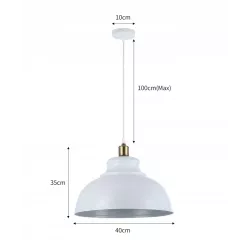LAMPA WISZĄCA SUFITOWA E27 ŻYRANDOL LOFT NOWOCZESNA BIAŁA+MIEDŹ-5904703016434